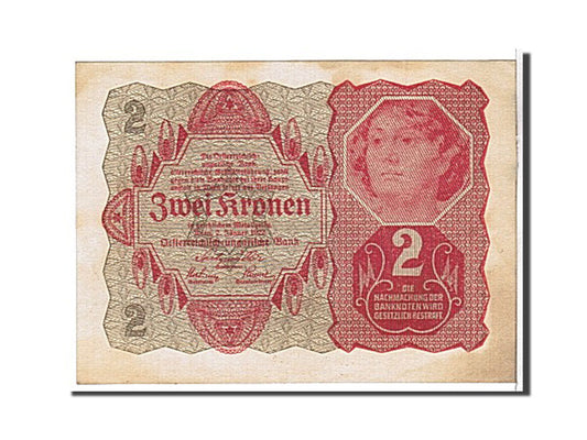 billete de banco, 
  
  Austria, 
  
  2 coronas