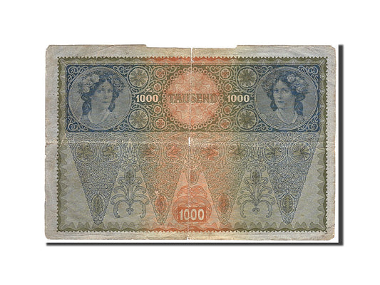 billete de banco, 
  
  Austria, 
  
  1000 coronas