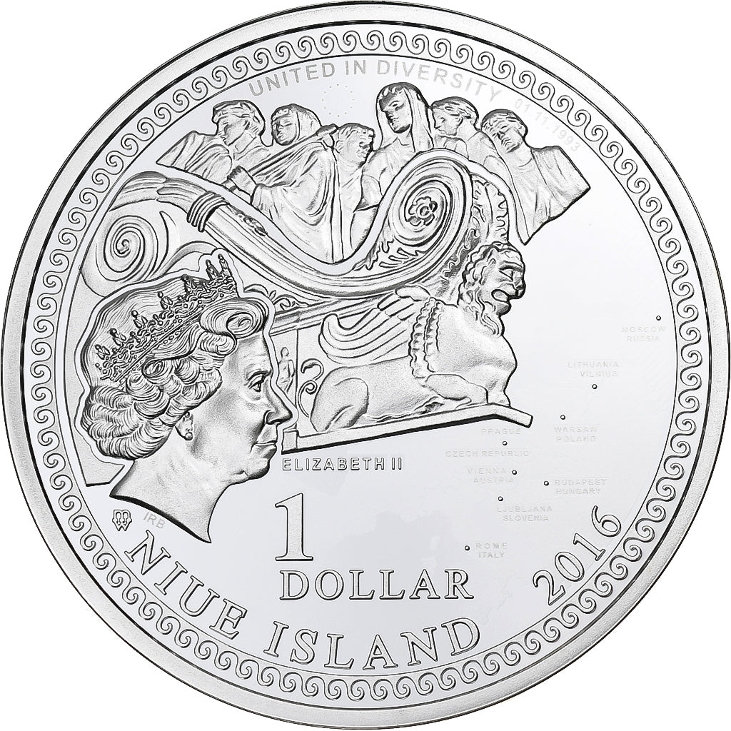 Niue,

Europa,

1 dólar