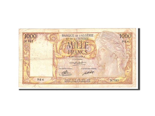 Billete de 1000 francos, Argelia