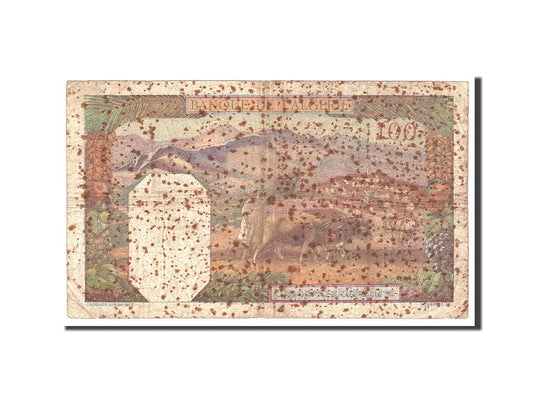 Billete de banco, 

Argelia, 

100 francos