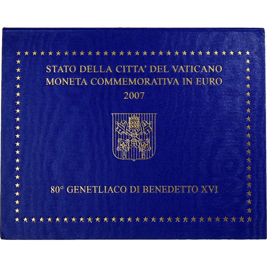 Vaticano, 
  
  2 euros, 
  
  80 aniversario de Benoît XVI