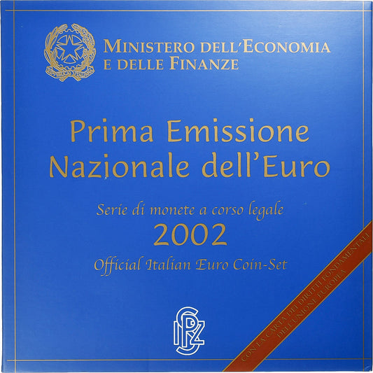 Italia,

1 céntimo a 2 euros,

2002