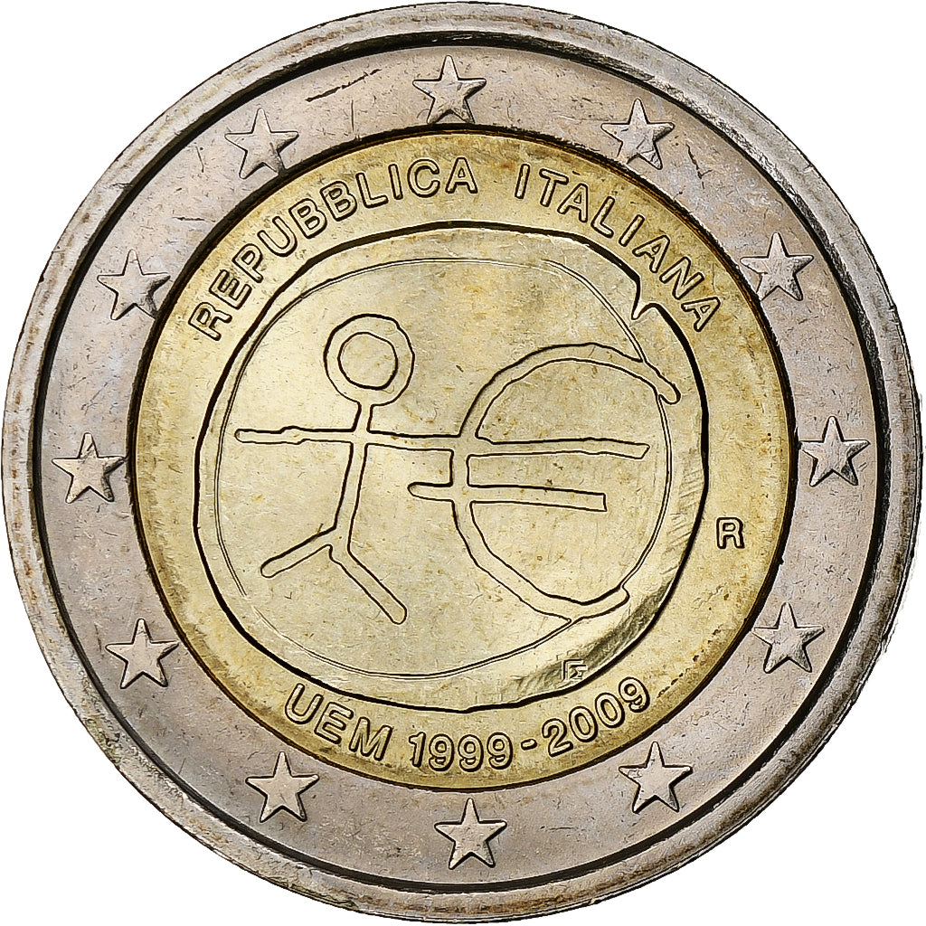 Italia, 

2 euros, 

Unión Monetaria Europea