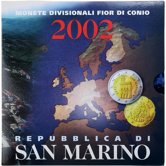 San Marino,

1 céntimo a 2 euros,

2002