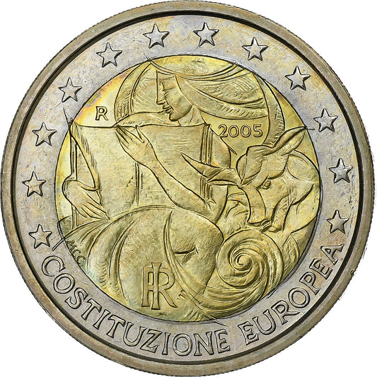 Italia,

2 euros,

Constitución Europea