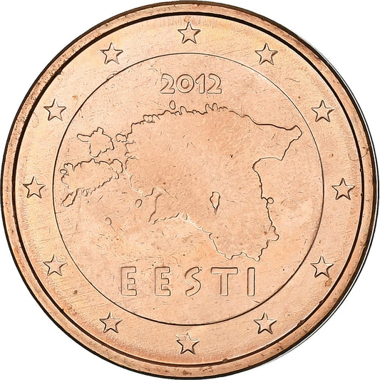 Estonia, 

2 céntimos de euro, 

2012