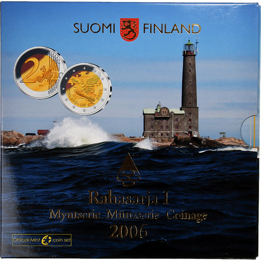 Finlandia, 

Lote de 1 c. - 2 euros, 

2006