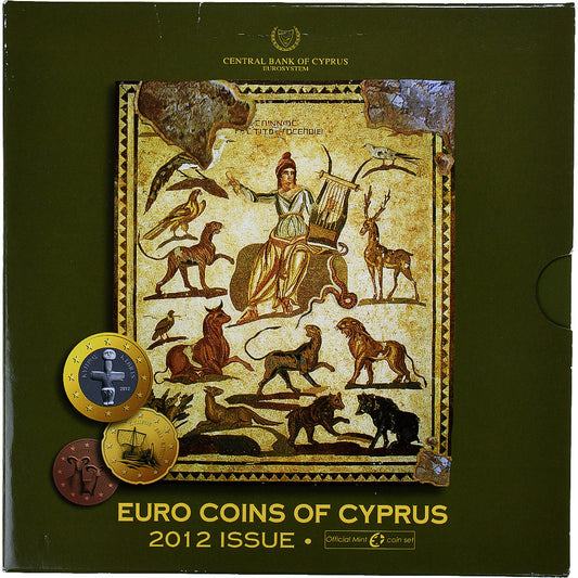 Chipre, 

Lote de 1 ct. - 2 euros, 

2012