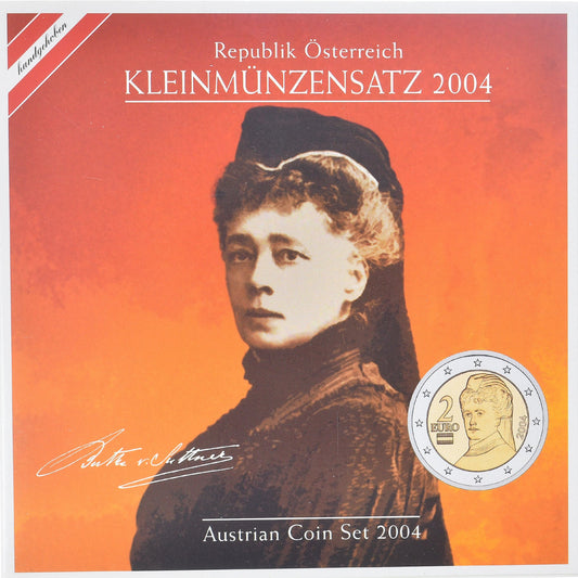 Austria, 

Lote de 1 c. - 2 euros, 

2004