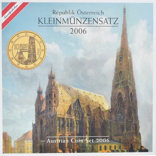 Austria, 

Lote de 1 c. - 2 euros, 

2006