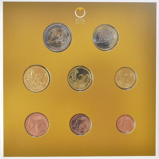 Austria, 

Lote de 1 c. - 2 euros, 

2006