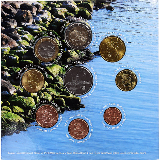 Finlandia, 

1 céntimo a 2 euros, 

2012