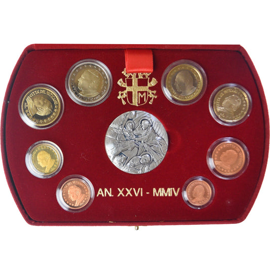Vaticano, 
  
  1 céntimo a 2 euros, 
  
  Juego de 8 monedas Euro-1 Médaille .BE