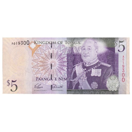 billete de banco, 
  
  Tonga, 
  
  5 Pa'anga