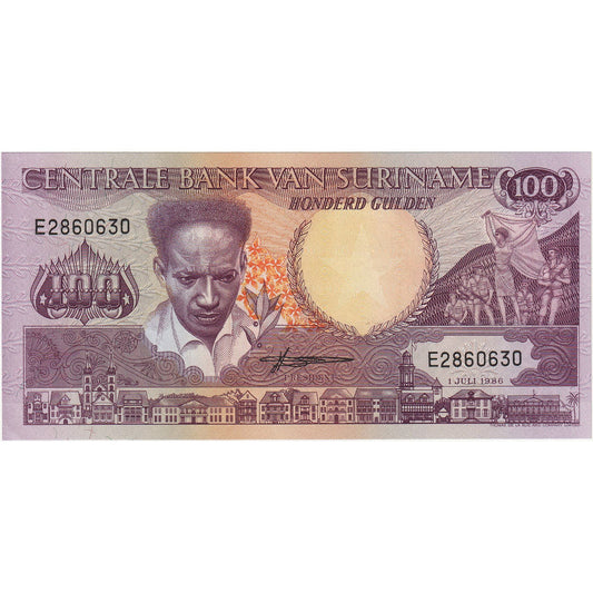 Surinam, 
  
  100 florines, 
  
  1986