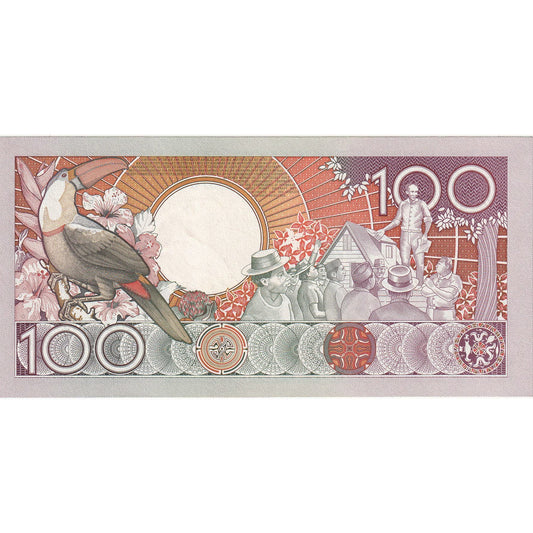 Surinam, 
  
  100 florines, 
  
  1986