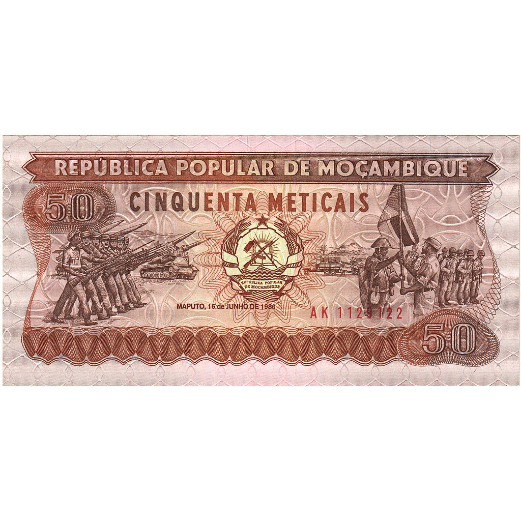 billete de banco, 
  
  Mozambique, 
  
  50 Metálicos