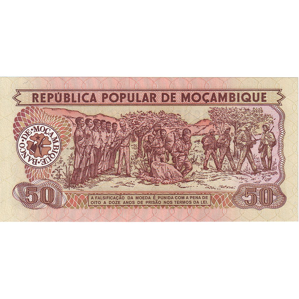 billete de banco, 
  
  Mozambique, 
  
  50 Metálicos