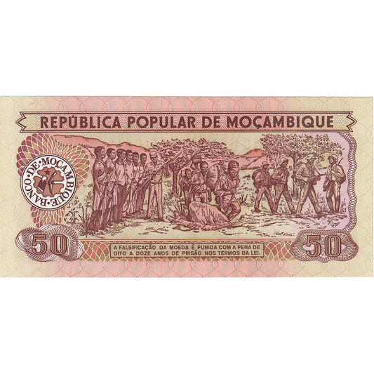 billete de banco, 
  
  Mozambique, 
  
  50 Metálicos