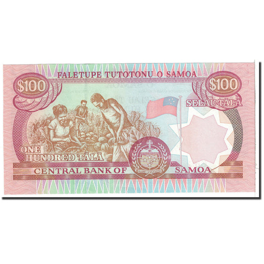 billete de banco, 
  
  Samoa Occidental, 
  
  100 talas