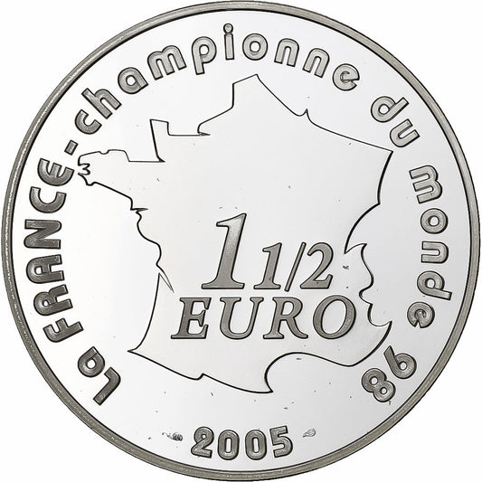 Francia, 
  
  1 1/2 euro, 
  
  La Francia - Championne du monde 98