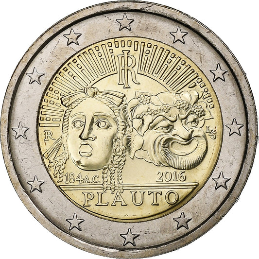 Italia, 

2 euros, 

Plauto