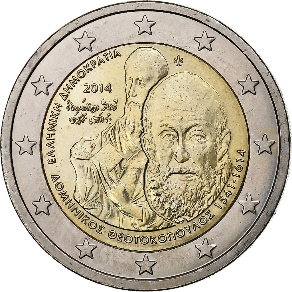Grecia,

2 euros,

Domenikos Theotokopoulos