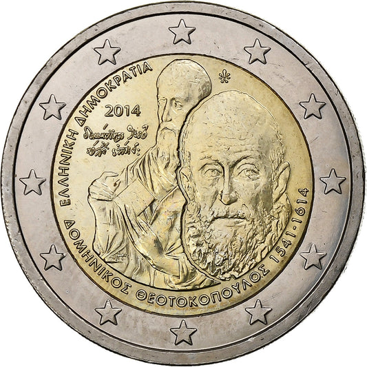 Grecia,

2 euros,

Domenikos Theotokopoulos