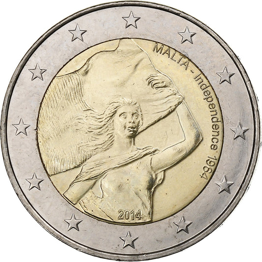 Malta, 

2 euros, 

Independencia en 1964