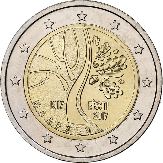 Estonia, 

2 euros, 

Camino a la Independencia