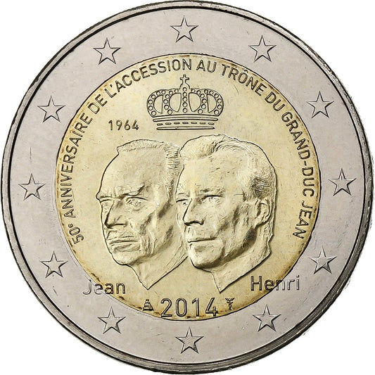 Luxemburgo,

2 euros,

Jubileo de Oro de Enrique I