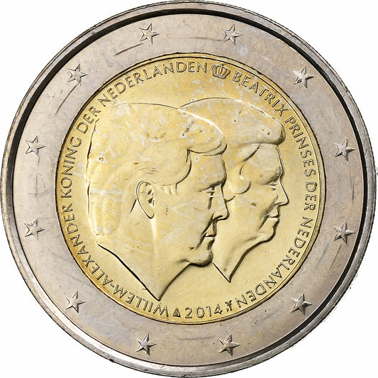 Países Bajos,

2 euros,

Adhesión de Guillermo Alejandro