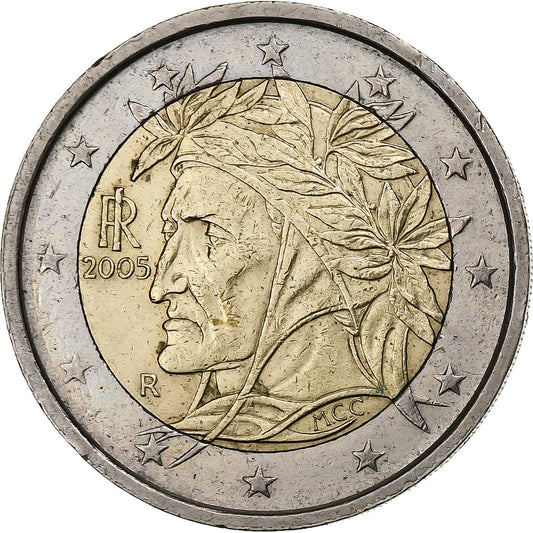 Italia, 
  
  2 euros, 
  
  Rafael de Dante Alighieri