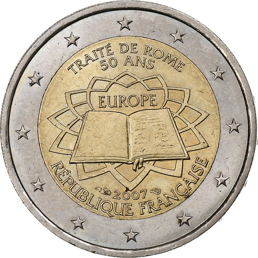 Francia,

2 euros,

Tratado de Roma