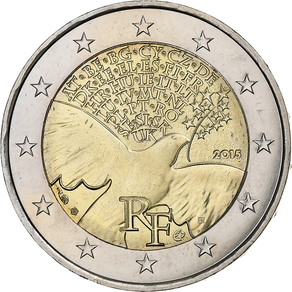 Francia,

2 euros,

Paz