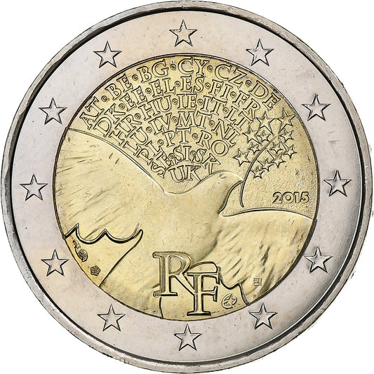 Francia,

2 euros,

Paz