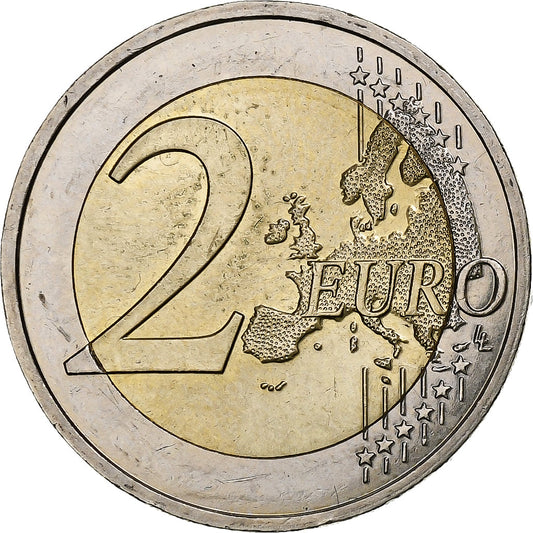 Francia, 

2 euros, 

Lazo rosa