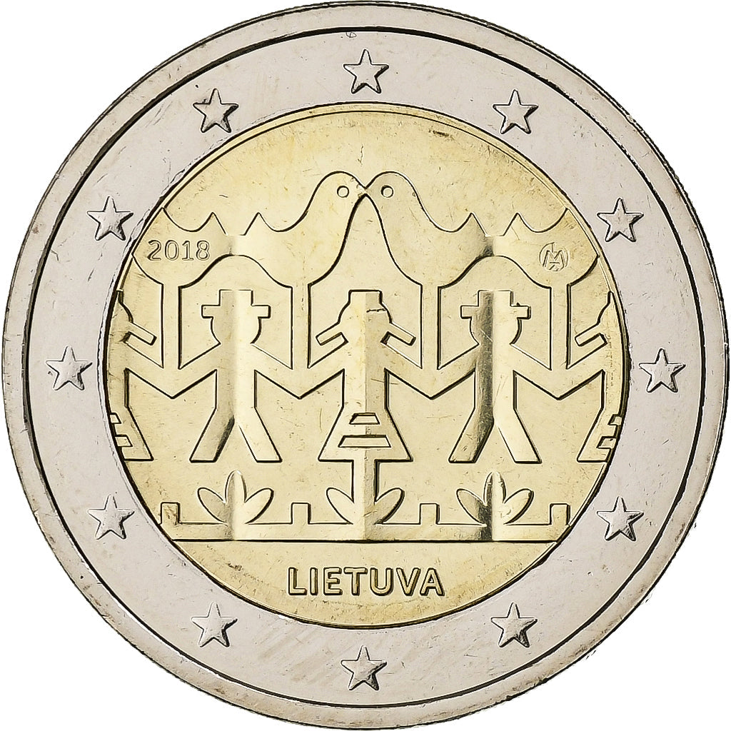 Lituania, 

2 euros, 

Celebración de canto y baile