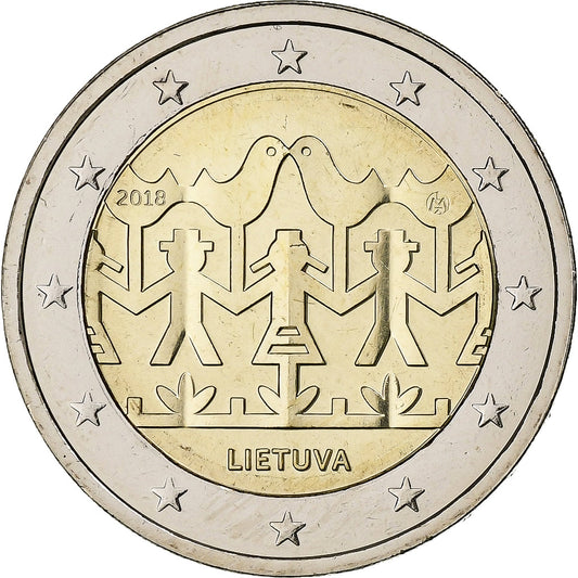 Lituania, 

2 euros, 

Celebración de canto y baile