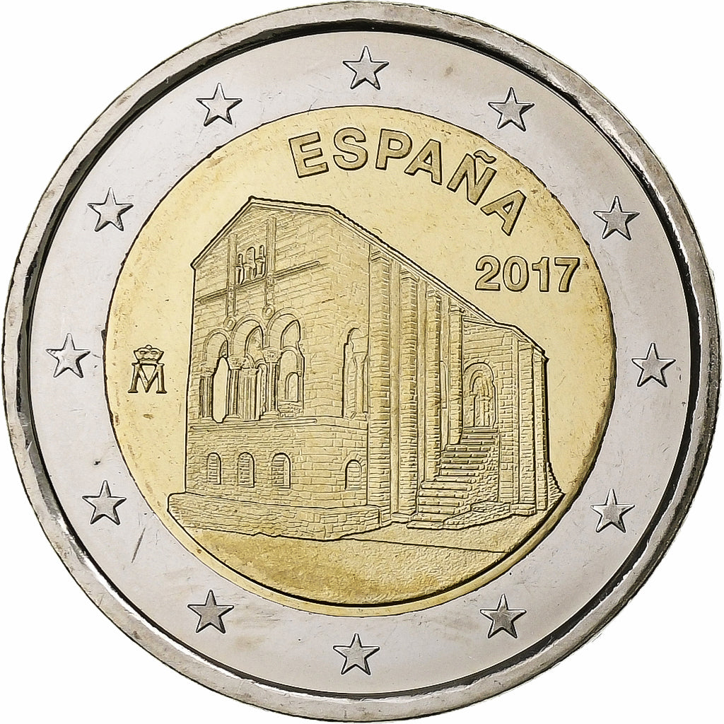 España, 

2 euros, 

Iglesias del Reino de Asturias