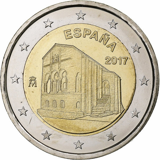 España, 

2 euros, 

Iglesias del Reino de Asturias