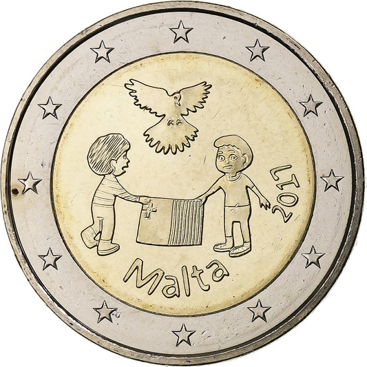 Malta, 

2 euros, 

La Paz