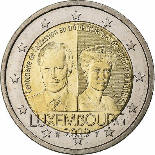 Luxemburgo,

2 euros,

Enrique I, Gran Duquesa Carlota