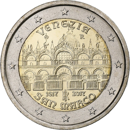 Italia, 

2 euros, 

Basílica de San Marcos