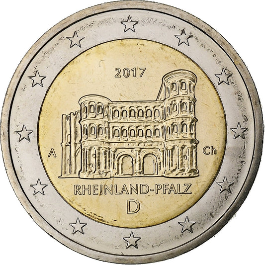 Alemania, 
  
  2 euros, 
  
  Estado federado federal - "Rheinland-Pfalz"