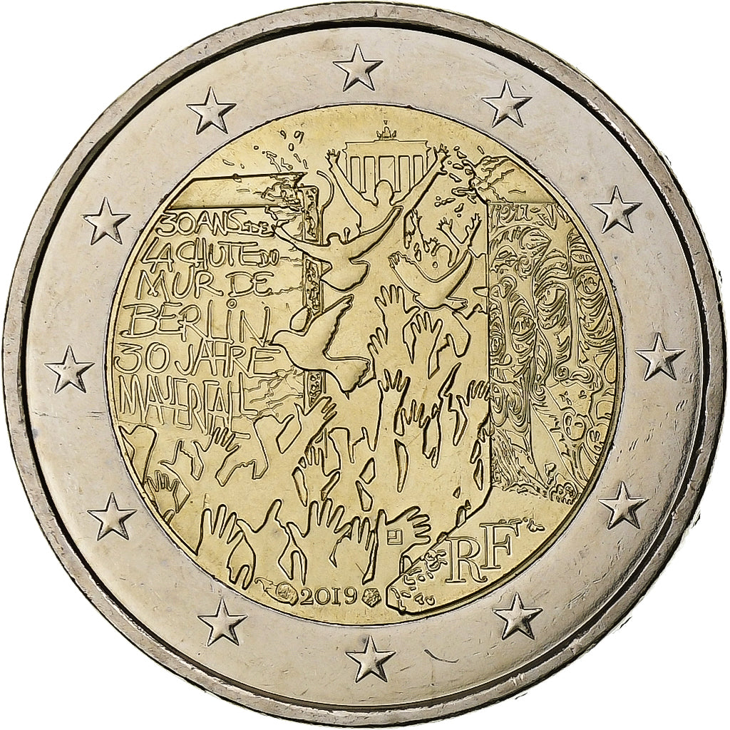 Francia,

Muro de Berlín,

2 euros