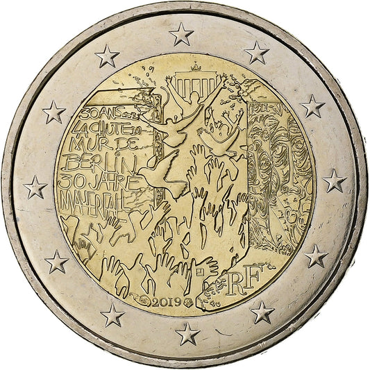 Francia,

Muro de Berlín,

2 euros