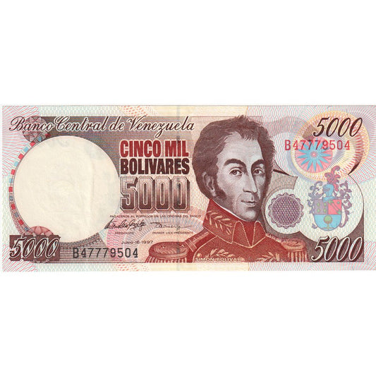 Venezuela, 
  
  5000 bolívares, 
  
  1997