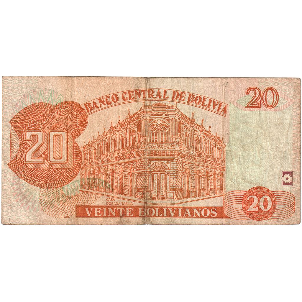 bolivia, 
  
  20 bolivianos, 
  
  1986